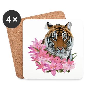 Bengal tiger - Coasters (set of 4) - white - Front