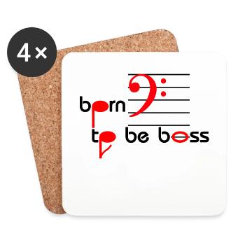 born to be boss bass singer choir director conductor - Coasters (set of 4) - white - Front