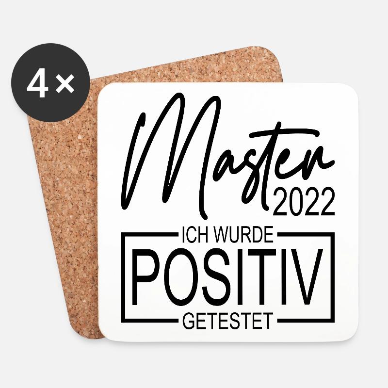 Master 2022 Abschluss Ich wurde positiv getestet - Untersetzer (4er-Set) - Weiß