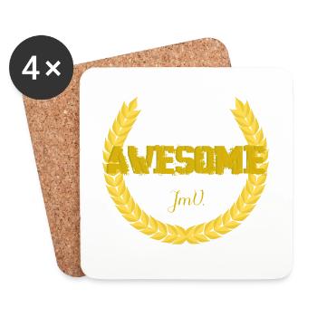 Couronne awesome - Dessous de verre (lot de 4) - blanc - Devant