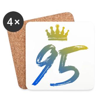 95 Number crown - Coasters (set of 4) - white - Front