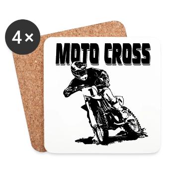 Moto Cross - Motocross - Supercross - Coasters (set of 4) - white - Front