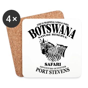 Botswana - Zebra - Untersetzer (4er-Set) - Weiß - Vorne