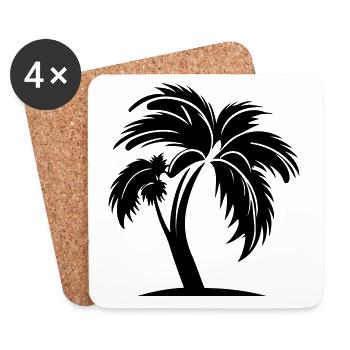 Symbole de Palm Island - Dessous de verre (lot de 4) - blanc - Devant