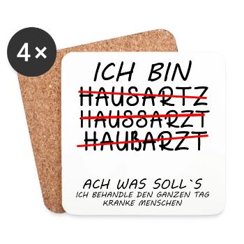 Dankeschön Danke Sagen für Hausarzt Arztpraxis - Untersetzer (4er-Set) - Weiß - Vorne