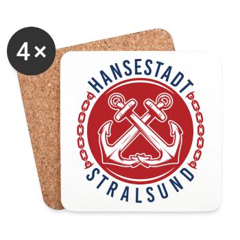 Hansestadt Stralsund - Untersetzer (4er-Set) - Weiß - Vorne