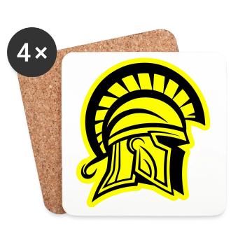 Spartan Head Warrior Sparta Helmet - Coasters (set of 4) - white - Front