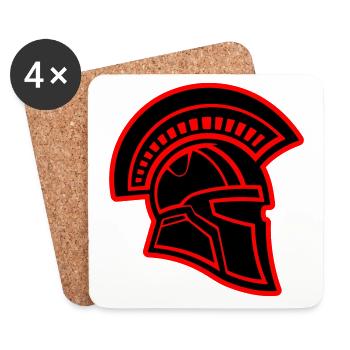 Spartan Head Warrior Sparta Helmet - Coasters (set of 4) - white - Front