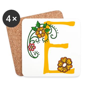 Fleur 30 E - Dessous de verre (lot de 4) - blanc - Devant