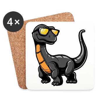 Dinosaurier brontosaurus Cool Comic - Untersetzer (4er-Set) - Weiß - Vorne