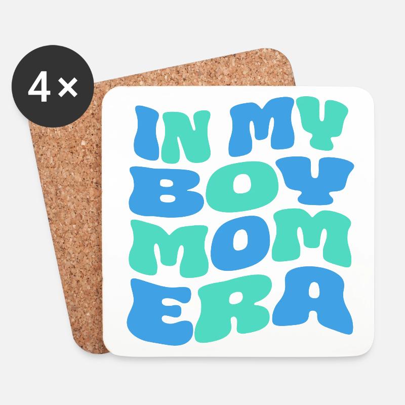 Boymom - In my Boy Mom Era - Untersetzer (4er-Set) - Weiß
