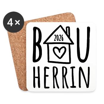 Bauherrin 2026 - Untersetzer (4er-Set) - Weiß - Vorne