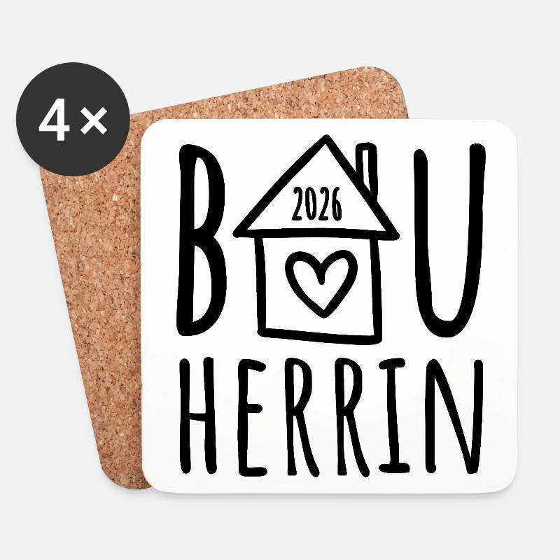 Bauherrin 2026 - Untersetzer (4er-Set) - Weiß