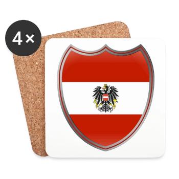 Austria (Österreich_Wappen) 02 - Untersetzer (4er-Set) - Weiß - Vorne