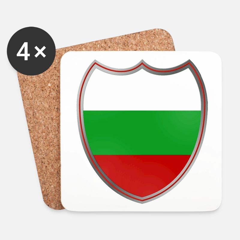 Bulgaria (Bulgarien_Wappen) - Untersetzer (4er-Set) - Weiß