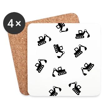 de nombreux chantiers de chantier de dragage - Dessous de verre (lot de 4) - blanc - Devant
