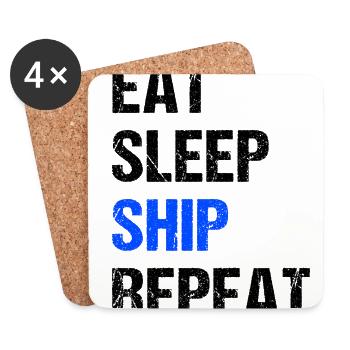 Education Is Important Sailing Is Importanter Skip - Untersetzer (4er-Set) - Weiß - Vorne