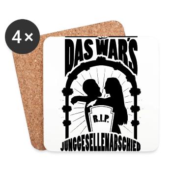 Junggesellenabschied RIP Grabstein Das Wars JGA - Untersetzer (4er-Set) - Weiß - Vorne