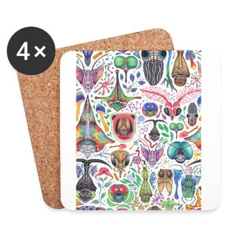 shrugbug.white - Coasters (set of 4) - white - Front