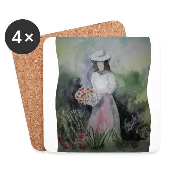 Flower Woman - Coasters (set of 4) - white - Front