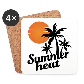 Heißer Sommer unter Palmen - Untersetzer (4er-Set) - Weiß - Vorne
