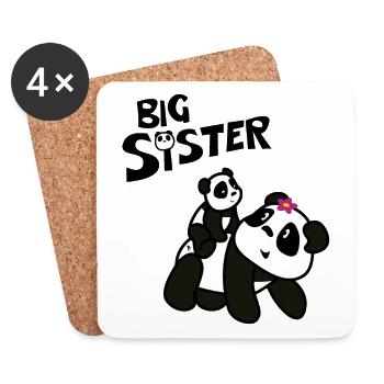 Pandalena Big Sister - Coasters (set of 4) - white - Front