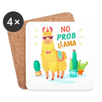 No Problama, funny animal - Untersetzer (4er-Set) - Weiß - Vorne