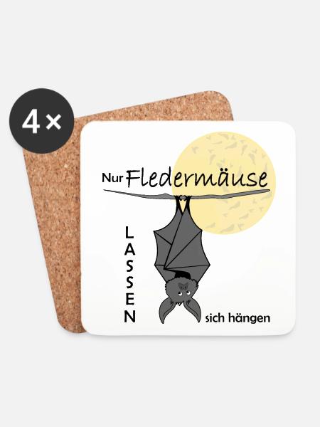 Fledermaus - Untersetzer (4er-Set) - Weiß