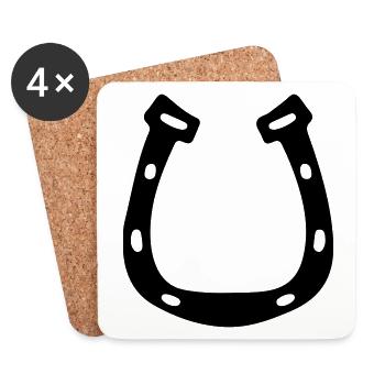 Fer à cheval Lucky Charm Mariage Cheval Dictons - Dessous de verre (lot de 4) - blanc - Devant