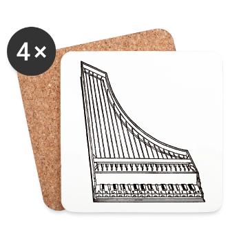Clavier de Zarlino - Dessous de verre (lot de 4) - blanc - Devant
