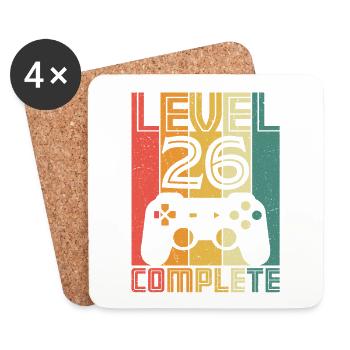 26. Geburtstag Gamer Level 26 Complete 26 Jahre - Untersetzer (4er-Set) - Weiß - Vorne