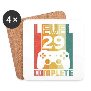 29th Birthday Gamer Level 29 Complete 29 years - Coasters (set of 4) - white - Front