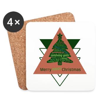 Merry Pinoy Christmas - Philippinen Weihnachten - Untersetzer (4er-Set) - Weiß - Vorne