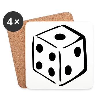 Jeu de dés - Dessous de verre (lot de 4) - blanc - Devant
