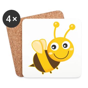 Bee Bees Honey Bee - Coasters (set of 4) - white - Front