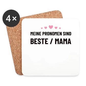 Beste Mutter, Mutter, Muttertag, Mama Geschenkidee - Untersetzer (4er-Set) - Weiß - Vorne