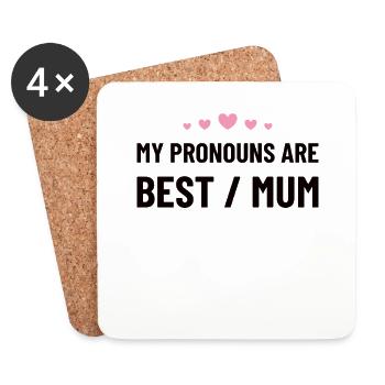 Beste Mutter, Mutter, Muttertag, Mama Geschenkidee - Untersetzer (4er-Set) - Weiß - Vorne
