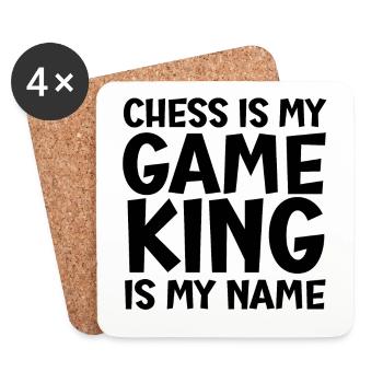 Chess is my game King is my name - Untersetzer (4er-Set) - Weiß - Vorne