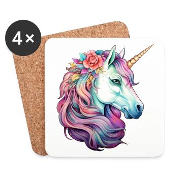 Licorne - Dessous de verre (lot de 4) - blanc - Devant