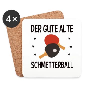 Der gute alte Schmetterball - Tischtennis Geschenk - Untersetzer (4er-Set) - Weiß - Vorne