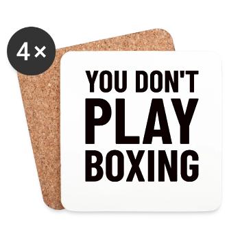Boxeur Combattant, Boxe, Idée cadeau Boxe - Dessous de verre (lot de 4) - blanc - Devant