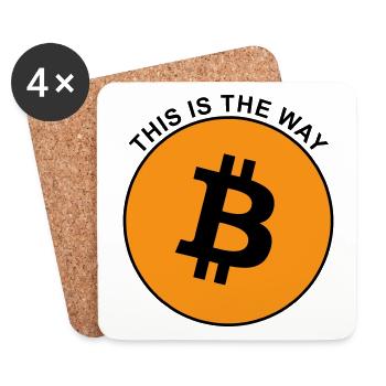 Bitcoin This is the way - Untersetzer (4er-Set) - Weiß - Vorne