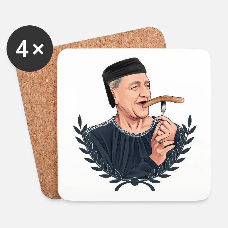 Rieser Grantler // Illustration - Untersetzer (4er-Set) - Weiß