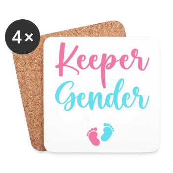 Gender Reveal Party - Keeper of the Gender Auntie - Dessous de verre (lot de 4) - blanc - Devant