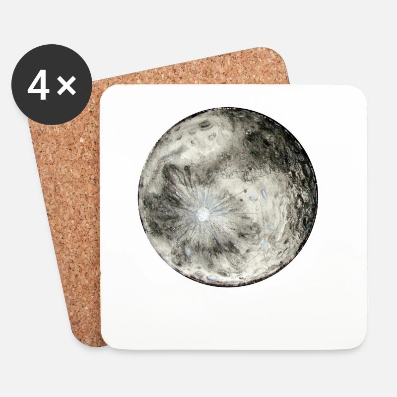 Schau dir den Mond an, er ist kostenlos (weiße Buchstaben) - Untersetzer (4er-Set) - Weiß