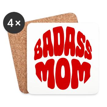 Badass Mom - Untersetzer (4er-Set) - Weiß - Vorne