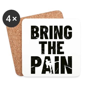 BRING THE PAIN - Boxe, Fightwear Idée cadeau - Dessous de verre (lot de 4) - blanc - Devant
