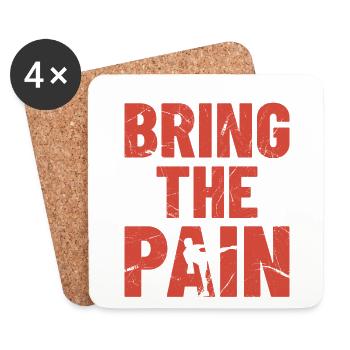 BRING THE PAIN - Boxe, Fightwear Idée cadeau - Dessous de verre (lot de 4) - blanc - Devant