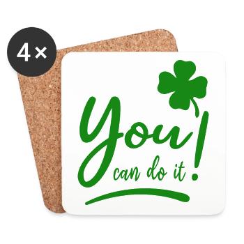 You can do it - Encouragement - Lucky Charm - Coasters (set of 4) - white - Front