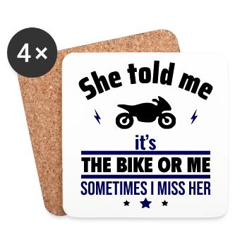 Sie sagte, es ist das Motorrad oder ich - Untersetzer (4er-Set) - Weiß - Vorne